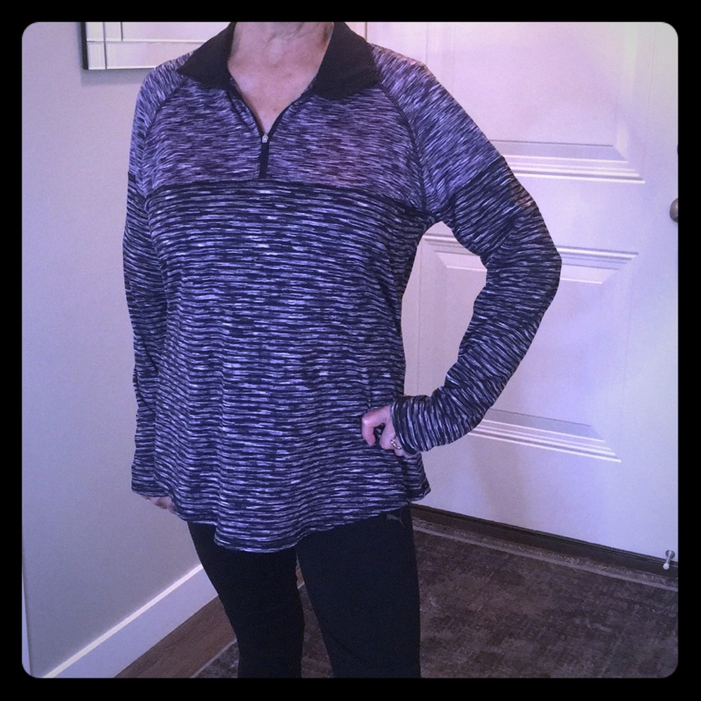 Purple and Black Half ZIP Pullover